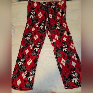 Batman Red & Black Harley Quinn Fleece Pajama Pants